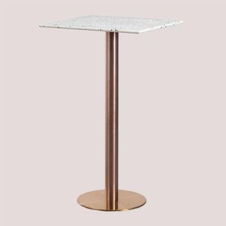 Sklum Tavolo Alto Quadrato in Terrazzo (60x60 cm) Malibu SKLUM Oro Rosa