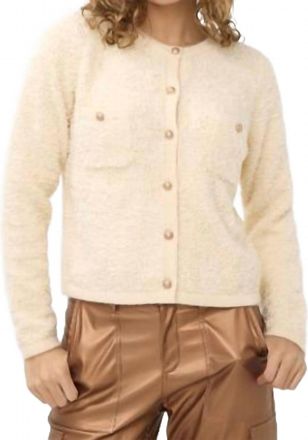 Esqualo Cardigan Tape Yarn In Beige