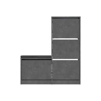 Dmora Zapatero Velma, Mueble Para 8 Pares, 4 Puertas, 8 Compartimentos, 105x26x119h Cm Gris