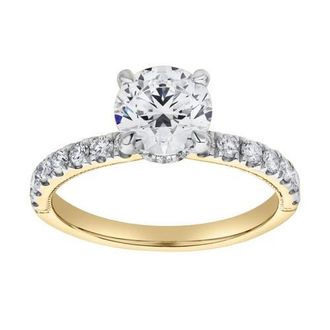 LuvMyJewelry Aurielle 14K Gold Round Cut Hidden Halo Lab Grown Diamond Engagement Ring - 2 Ct in 14K Yellow Gold at Nordstrom, Size 5.5