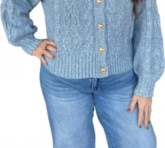Entro Sweater Jacket With Buttons In Chambray