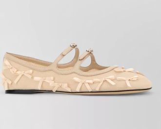 Marc Jacobs mesh kiki ballerinas bow straps flat