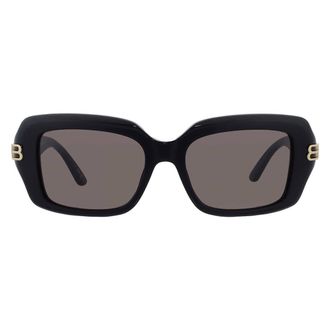 Balenciaga Dark Black Rectangular Ladies Sunglasses BB0465S 001 56