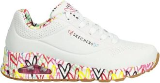 Skechers Uno Loving Love - Dames - Sport - Wit - Maat: 36 EU Leer