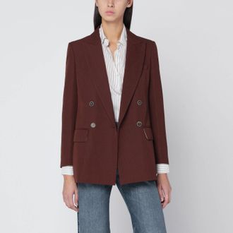 Max Mara Earth-tone jacket in wool grain de poudre