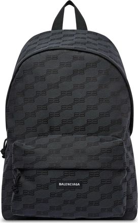 Balenciaga BB Monogram Signature Medium Backpack Black 713044210HH1061