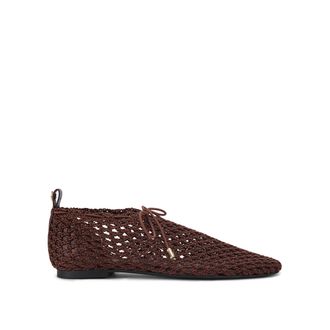 Kurt Geiger Womens Notty Ballet Flats - Brown Fabric - Size UK 5