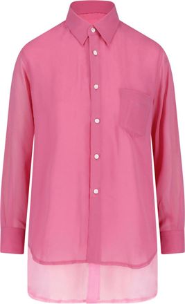 Comme Des Gar&ccedil;ons Pink Layered Technical Chiffon Shirt