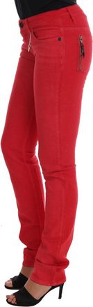 Costume National Cotton Stretch Slim Jeans - Red
