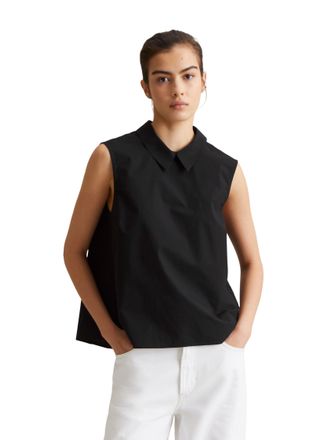 Marc O'Polo Denim Blusentop MARC OPOLO DENIM, Damen, Gr. XL, schwarz, Web, Obermaterial: 100% Baumwolle, regular fit h&uuml;ftbedeckend, Blusen Blusentop, Knopfleiste und Fa