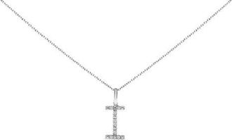 House of Brilliance Sterling Silver Diamond Accent A-Z Initial Pendant Necklace in Sterling Silver |I at Nordstrom
