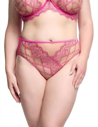 Dita Von Teese Yvonne Hi Cut Brief In Rubine