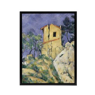 Artery8 The House with the Cracked Walls Cezanne Framed Canvas Wall Art Print | Size: W24 x H32