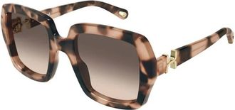 Chlo&eacute; Square Zonnebrillen - Dames - Zonnebrillen - Bruin - 52 MM - Accessoires