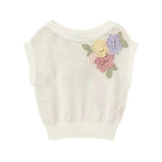 Twinset Sleeveless Tops, female, Beige, Size: S Knitted Top