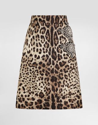 Dolce & Gabbana Leo-print Brocade Skirt - Woman Collection Animal Print 38