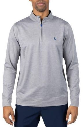 Tailorbyrd M&eacute;lange Mesh Performance Quarter Zip Pullover in Pebble Grey at Nordstrom Rack, Size X-Large