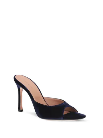 Amina Muaddi Alexa Heel Sandal - Blue