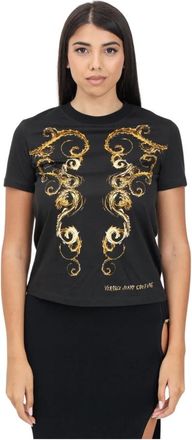 Versace Jeans Couture Barocco Print Korte Mouw T-shirt - Dames - T-shirts - Veelkleurig - XS - Katoen - Tops