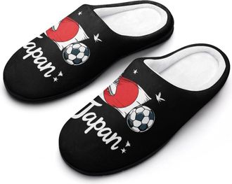 Generic Japan Flag Jersey Japanese Soccer Mens Slippers Comfortable And Non-slip Cotton Slipper Shoe for House