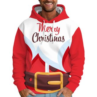 Generic Mens Christmas Sweatshirt, Large Size, Printed Ugly Casual Long Sleeve Sport Pullover Chic and Elegant Loose Fit Christmas Party Hoodie Autumn Winter 
