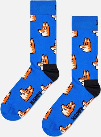 Happy Socks Womens Fox Socks, Blue - Blue/Blue - Size: 9.5/12.5/12/11.5/11/10.5/10/13/9/8/8.5