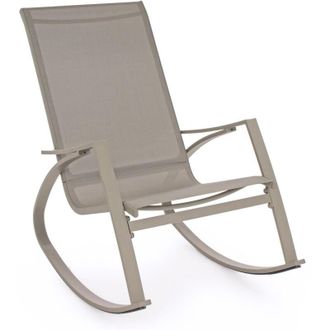 Decorspace Poltrona a dondolo Demid in acciaio e texilene per giardino e veranda -New Antracite