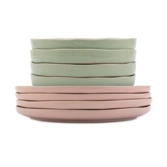 Jamie Oliver Set of 8 Big Love Plate & Bowls in Pale Pink