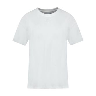 3.Paradis Womens Embroidered Cotton T-Shirt White