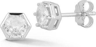 Glaze Jewelry Hexagon Cubic Zirconia Stud Earrings in Silver at Nordstrom Rack