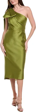 Marchesa Silk-Blend Midi Dress