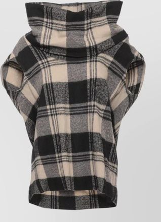 Rick Owens checked sleeveless cape