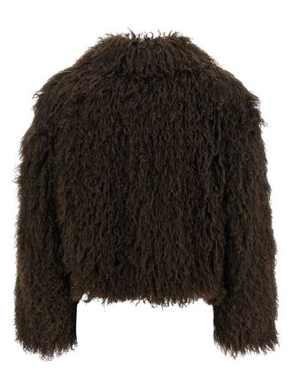 Tagliatore Eco-Fur Crop Jacket - Brown