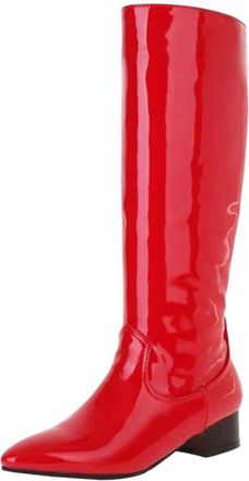 Generic Womens Knee High Boots Lady Pointed Toe Chunky Heels