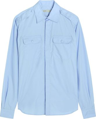AARON ESH Military Cotton-poplin Shirt - Blue - S (UK8-10 / S)