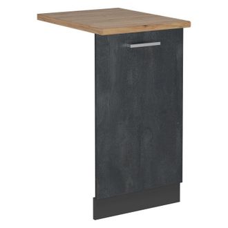 Vicco Panel Frontal Del Lavavajillas R-line, Hormig&oacute;n Negro, 45 Cm, Et Roble