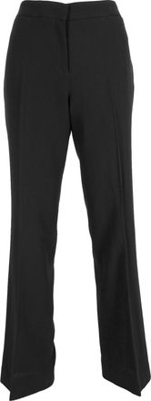 Alexander McQueen Alexander McQueen hoge flared broek van zwarte wol