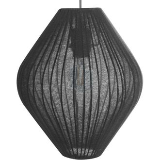 Beliani Lampada a sospensione dal design moderno con paralume in tessuto nero Alme