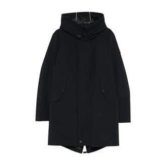 Peuterey Parkas, male, Black, Size: S Smooth Triple-Layer Parka