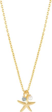 Estella Bartlett Feelin Beachy Starfish & Bead Charms Necklace in Gold at Nordstrom