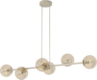 Wonderlamp L&aacute;mpara Colgante Odra Moca &Aacute;mbar (6 Luces)
