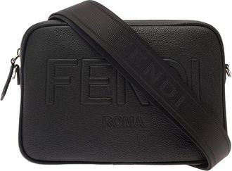 Fendi Black embossed-logo Crossbody Bag