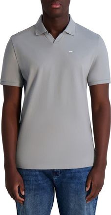 Karl Lagerfeld Core Johnny Collar Stretch Polo in Light Grey at Nordstrom Rack, Size Large