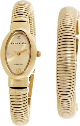 Anne Klein Quartz Gold Dial Ladies Watch and Bracelet Set AK-5178GPST