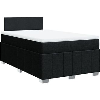 vidaXL Vidaxl - Cama Box Spring Con Colch&oacute;n Tela Negro 120x200 Cm