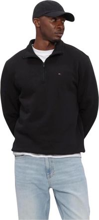 Tommy Jeans TJM REG Fleece 1/4Zip Mock Neck - Heren - Sweatshirts & Hoodies - Zwart - Maat: XL Fleece
