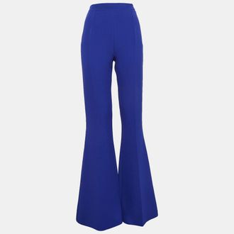 SAFiYAA Azzure Blue Stretch Crepe Flared Pants