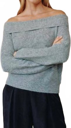 Bella Dahl Off Shoulder Sweater In Heather Grey