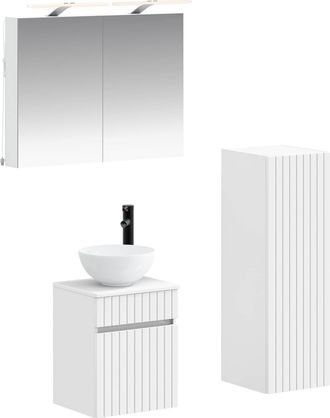 vidaXL Set Di Mobili Per Il Bagno 4 Pz Bianco Vidaxl