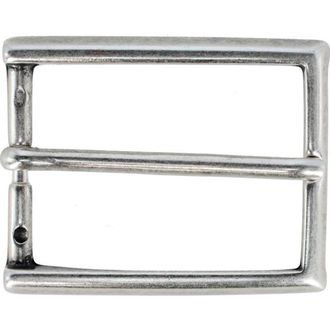 Trafalgar Store 35mm Italian Simply Classic Rectangular Solid Brass Harness Belt Buckle in English Silver at Nordstrom
